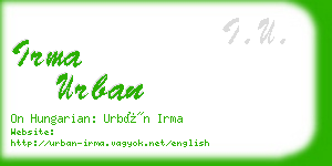 irma urban business card